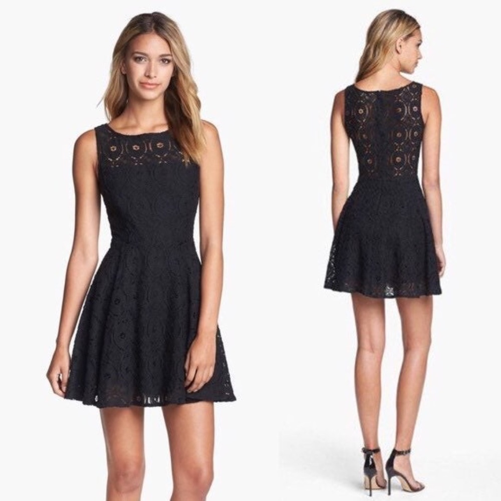BB Dakota Lace Fit & Flare Mini Dress